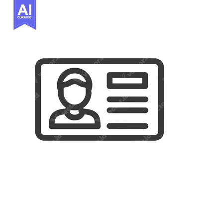 Premium design asset: Minimalist ID Card Icon: Employee Identification Badge Symbol