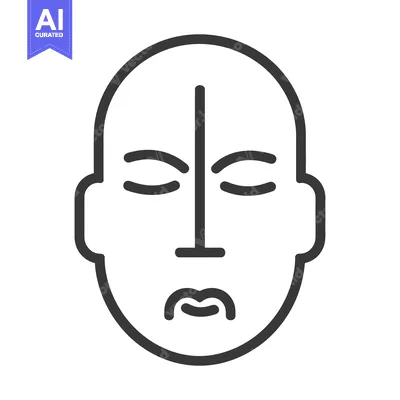Aset premium populer: A minimalistic line drawing of a human face with closed eyes