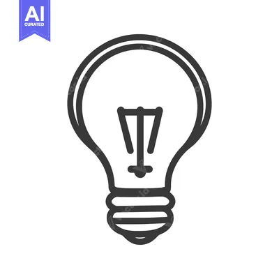 Premium design asset: The simple black and white illustration of a lightbulb