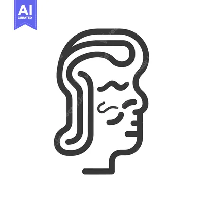 Aset desain premium: A minimalist line art illustration depicting a human profile face