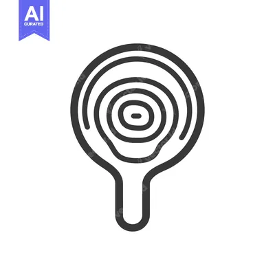 Aset premium populer: A simple abstract illustration of concentric circles and a handle