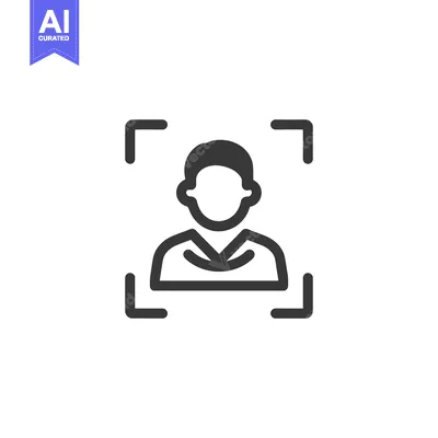 Face Recognition Icon: Modern Biometric Identification System Symbol