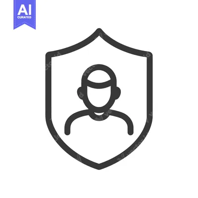 Premium design asset: User Profile Security: Shielded Avatar Icon for Data Protection