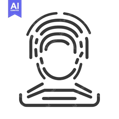 Aset premium populer: An abstract line art illustration representing a persons biometric ide