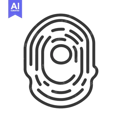 Aset desain premium: An illustration showcasing a simplified depiction of a fingerprint out
