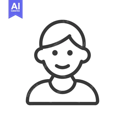 Popular premium asset: A simple outline depiction of a smiling human person
