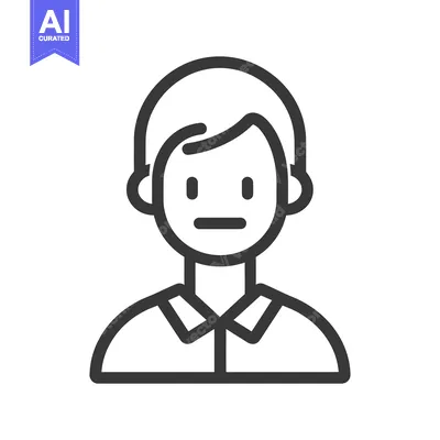 Aset premium populer: Simplified illustration of a person depicted in a minimalist graphic s