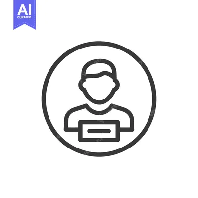 Popular premium asset: User Icon with Name Tag in Circle Outline, Minimalist Design