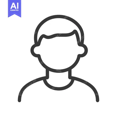 Aset desain premium: A simple line drawing of a person facing forward