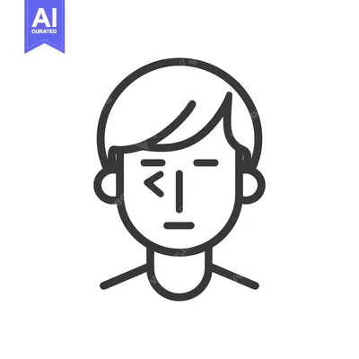 An illustrative vector image of a person with one eye squinted