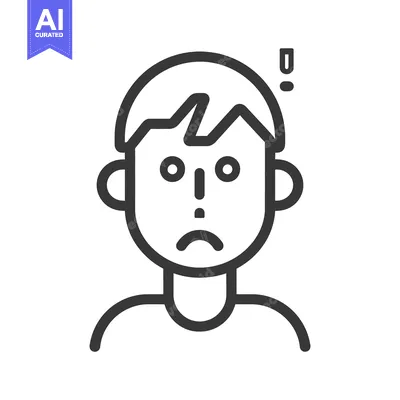 Popular premium asset: Simple illustration depicting a person showing a worried expression