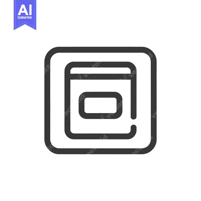 Aset desain premium: Minimalist Browser Window Icon with Rounded Corners and Bold Outline