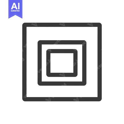 Aset desain premium: Concentric Squares: Minimalist Geometric Design in Gray and White