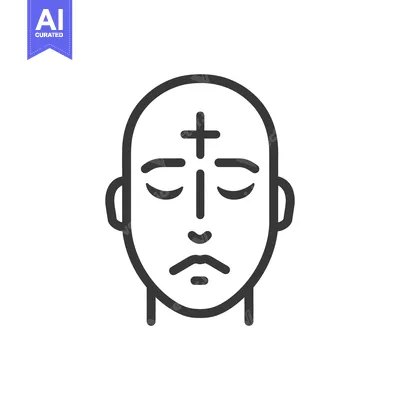 Popular premium asset: A simple monochrome illustration of a human face with closed eyes