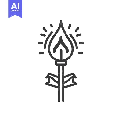 Popular premium asset: A black and white illustration depicting a lit torch design