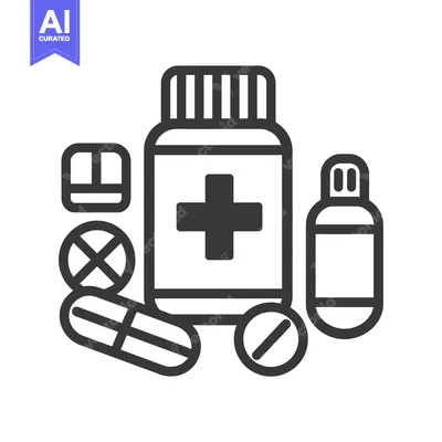 Aset premium populer: Illustration of a Pill Bottle, Pills, and Liquid Medication