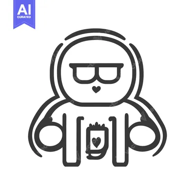 Aset premium populer: Cartoon illustration depicting a character with glasses and a heart de