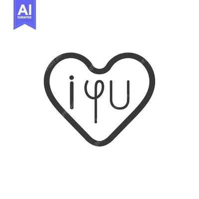 Aset premium populer: I Love You Heart with Fork and Knife Symbol