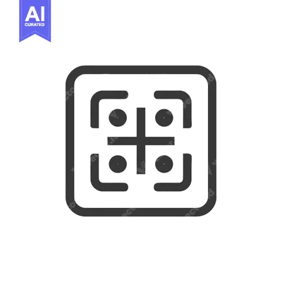 Abstract Geometric Icon: Rounded Square with Cross and Corner Brackets