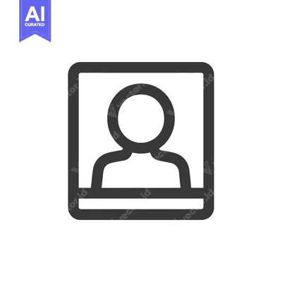 Aset desain premium: Minimalist User Icon: Simple Person Symbol in Frame, Dark Gray on Whit