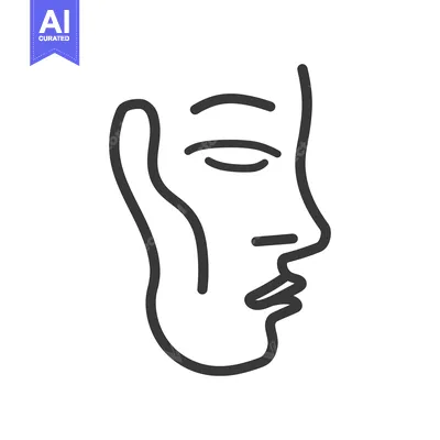 Popular premium asset: A simple and stylized line drawing of a human face