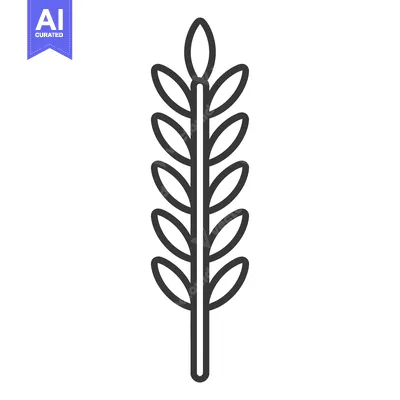 Popular premium asset: A simple outlined illustration of a stylized plant stalk