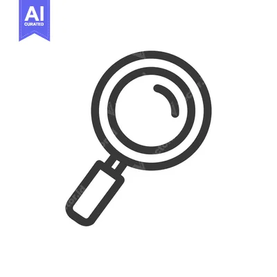 Aset desain premium: Minimalist Magnifying Glass Icon on White Background for Search and Di