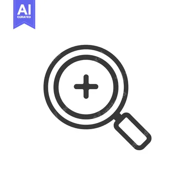 Premium design asset: Magnifying Glass with Plus Sign: Detailed Search and Exploration Icon