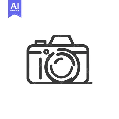 Aset desain premium: Minimalist Camera Icon: Clean Line Art Photography Symbol