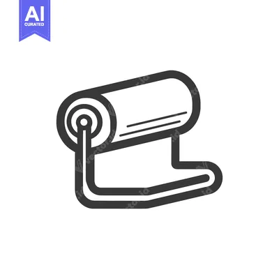 Aset premium populer: Toilet Paper Roll Icon: Minimalist Black and White Vector Illustration