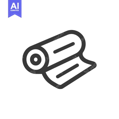 Aset premium populer: Minimalist Roll Icon: Dark Gray Outline on White Background, Isometric