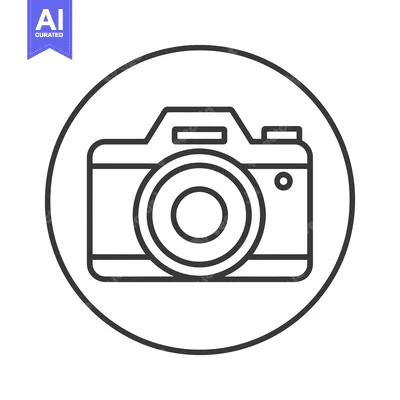 Aset premium populer: Minimalist Camera Icon: Clean Line Art in Circular Frame