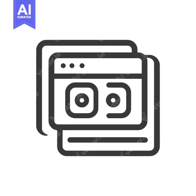 Premium design asset: Stacked Webpage Icon: Minimalist Design for Digital Interface Represen