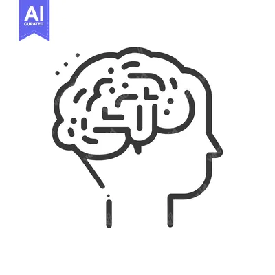 A simple illustration depicting the human brain inside a head