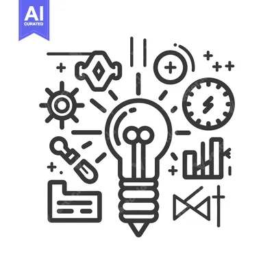 Aset premium populer: Illustration representing idea generation and creative problem solving