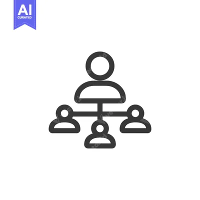 Aset premium populer: Hierarchical Structure: Organization Chart Icon in Bold Outline Style