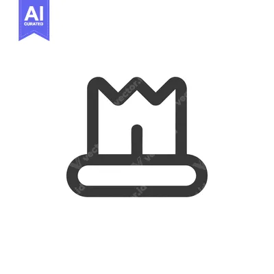 Premium design asset: Minimalist Crown Icon: Bold, Geometric Design on White Background