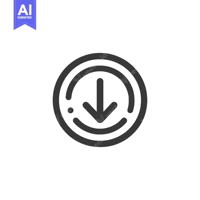 Aset desain premium: Download Icon: Circular Arrow Symbol for Data Transfer and Application