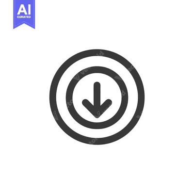 Concentric Circles Framing a Downward Arrow: Minimalist Icon Design