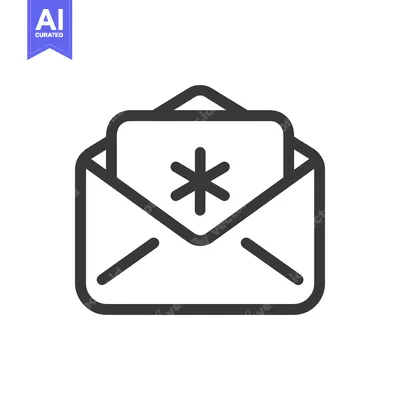 Popular premium asset: Minimalist Open Envelope Icon with Asterisk Symbol on Card