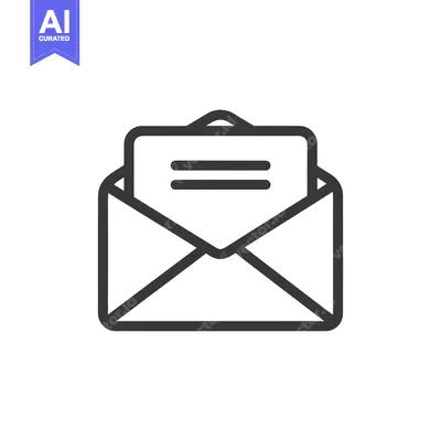 Popular premium asset: Minimalist Open Envelope Icon with Letter, Dark Gray Outline on White