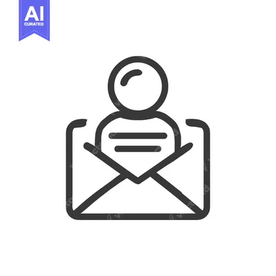 Aset premium populer: Person Icon Inside Open Envelope, Minimalist Line Art