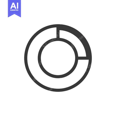 Minimalist Donut Chart Icon: Circular Data Visualization with Segmente