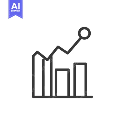 Simple black and white chart representing financial growth analysis
