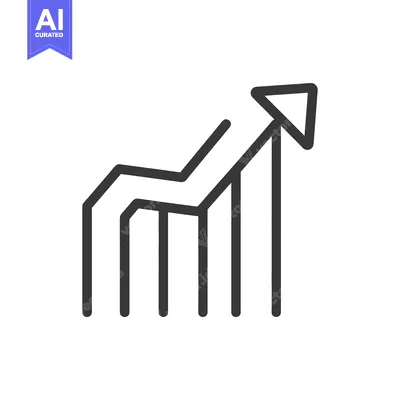 Upward trending line graph with an arrow at the top