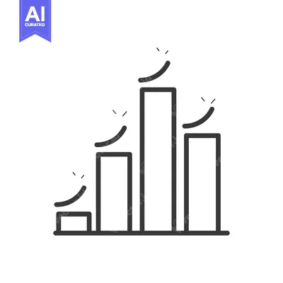 Aset desain premium: Simple black and white illustration representing rising trends and ach