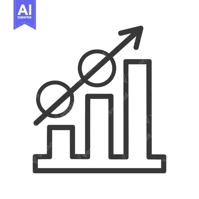 Popular premium asset: An upward trending business growth chart icon illustrated simply
