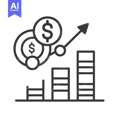 Aset desain premium: Increasing Profits and Business Growth with Dollar Coin and Bar Chart