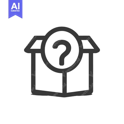 Aset premium populer: Mystery Box Icon: Question Mark Inside Open Cardboard Package