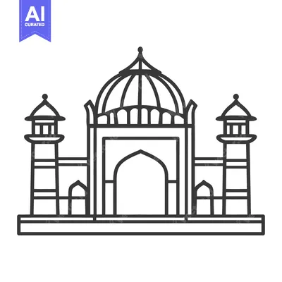 Aset premium populer: Simple architectural line drawing of a beautiful building structure